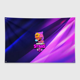 Флаг-баннер с принтом BRAWL STARS:SANDY в городе Новоалтайск, 100% полиэстер | размер 67 х 109 см, плотность ткани — 95 г/м2; по краям флага есть четыре люверса для крепления | 8 | 8 bit | bibi | brawl stars | brock | bull | crow | dinomike | el primo | leon | mobile game | mr.p | nita | poko | ricochet | stars | tara | бравл старс | ворон | леон | мобильные игры