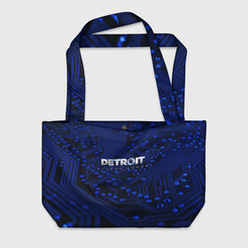 Пляжная сумка 3D с принтом DETROIT:BECOME HUMAN в городе Новоалтайск, 100% полиэстер | застегивается на металлическую кнопку; внутренний карман застегивается на молнию. Стенки укреплены специальным мягким материалом, чтобы защитить содержимое от несильных ударов
 | action | ai | android | connor | detroit become human | game | rk 800 | rk 900 | андроиды | детектив | игра | игры | интерактивное кино | кара | коннор | логотип | маркус | роботы | фирменный стиль | экшн