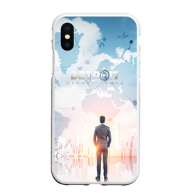 Чехол для iPhone XS Max матовый с принтом DETROITBECOME HUMAN в городе Новоалтайск, Силикон | Область печати: задняя сторона чехла, без боковых панелей | action | ai | android | connor | detroit become human | game | rk 800 | rk 900 | андроиды | детектив | игра | игры | интерактивное кино | кара | коннор | логотип | маркус | роботы | фирменный стиль | экшн