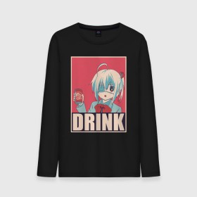 Мужской лонгслив хлопок с принтом DRINK в городе Новоалтайск, 100% хлопок |  | anime | chuunibyou | cute | demo | drink | eye | ga | girl | hope | kawai | kawaii | koi | manga | rikka | takanashi | wicked | аниме | бант | гл | глаз | грешный | девочка | злой | любви | манга | на | надпись | не | пить | плакат | п