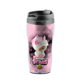 Термокружка-непроливайка с принтом Brawl stars Unicorn. в городе Новоалтайск, внутренняя часть — пищевой пластик, наружная часть — прозрачный пластик, между ними — полиграфическая вставка с рисунком | объем — 350 мл, герметичная крышка | bibi | brawl stars | coach mike | leon | leon shark | mecha crow | mr.p | sally leon | sandy | sprout | unicorn | virus 8 bit | биби | бравл старс | вирус 8 бит | леон | оборотень | спроут | сэли леон