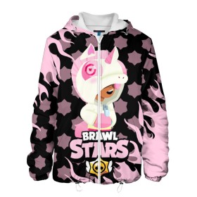 Мужская куртка 3D с принтом Brawl stars Unicorn. в городе Новоалтайск, ткань верха — 100% полиэстер, подклад — флис | прямой крой, подол и капюшон оформлены резинкой с фиксаторами, два кармана без застежек по бокам, один большой потайной карман на груди. Карман на груди застегивается на липучку | bibi | brawl stars | coach mike | leon | leon shark | mecha crow | mr.p | sally leon | sandy | sprout | unicorn | virus 8 bit | биби | бравл старс | вирус 8 бит | леон | оборотень | спроут | сэли леон