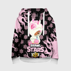 Детская толстовка 3D с принтом Brawl stars Unicorn. в городе Новоалтайск, 100% полиэстер | двухслойный капюшон со шнурком для регулировки, мягкие манжеты на рукавах и по низу толстовки, спереди карман-кенгуру с мягким внутренним слоем | Тематика изображения на принте: bibi | brawl stars | coach mike | leon | leon shark | mecha crow | mr.p | sally leon | sandy | sprout | unicorn | virus 8 bit | биби | бравл старс | вирус 8 бит | леон | оборотень | спроут | сэли леон