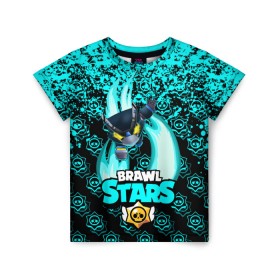 Детская футболка 3D с принтом Brawl stars mecha crow. в городе Новоалтайск, 100% гипоаллергенный полиэфир | прямой крой, круглый вырез горловины, длина до линии бедер, чуть спущенное плечо, ткань немного тянется | bibi | brawl stars | coach mike | leon | leon shark | mecha crow | mr.p | sally leon | sandy | sprout | unicorn | virus 8 bit | биби | бравл старс | вирус 8 бит | леон | оборотень | спроут | сэли леон
