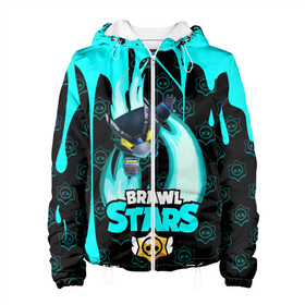 Женская куртка 3D с принтом Brawl stars mecha crow. в городе Новоалтайск, ткань верха — 100% полиэстер, подклад — флис | прямой крой, подол и капюшон оформлены резинкой с фиксаторами, два кармана без застежек по бокам, один большой потайной карман на груди. Карман на груди застегивается на липучку | bibi | brawl stars | coach mike | leon | leon shark | mecha crow | mr.p | sally leon | sandy | sprout | unicorn | virus 8 bit | биби | бравл старс | вирус 8 бит | леон | оборотень | спроут | сэли леон