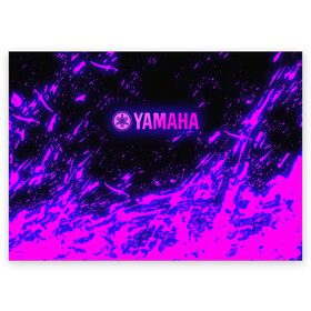 Поздравительная открытка с принтом Yamaha | Ямаха (Z) в городе Новоалтайск, 100% бумага | плотность бумаги 280 г/м2, матовая, на обратной стороне линовка и место для марки
 | bike | fj1200 | moto | motocycle | sportmotorcycle | yamaha | yzf 600r | вездеход | мото | мотоспорт | снегоход | ямаха