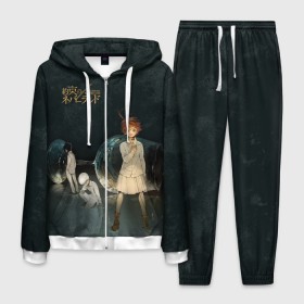 Мужской костюм 3D с принтом The Promised Neverland Logo в городе Новоалтайск, 100% полиэстер | Манжеты и пояс оформлены тканевой резинкой, двухслойный капюшон со шнурком для регулировки, карманы спереди | Тематика изображения на принте: anime | emma | mango | the promised neverland | yakusoku no neverland | аниме | манга | обещанная страна грёз | обещанный неверленд