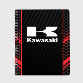 Тетрадь с принтом KAWASAKI (Z) в городе Новоалтайск, 100% бумага | 48 листов, плотность листов — 60 г/м2, плотность картонной обложки — 250 г/м2. Листы скреплены сбоку удобной пружинной спиралью. Уголки страниц и обложки скругленные. Цвет линий — светло-серый
 | Тематика изображения на принте: bike | kawasaki | moto | motocycle | ninja | sportmotorcycle | zzr | кавасаки | кавасаки ниндзя | мото | мотоспорт | ниндзя