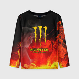 Детский лонгслив 3D с принтом MONSTER ENERGY в городе Новоалтайск, 100% полиэстер | длинные рукава, круглый вырез горловины, полуприлегающий силуэт
 | energy | honda | mercedes | monster energy | porsche | racing | sport | toyota | автомобил | автомобильные | марка | машины | митсубиси | монстр | монстр энерджи | порше | спорт | тесла | тойота | хонда