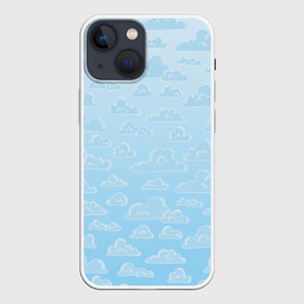 Чехол для iPhone 13 mini с принтом Очень светлые голубые облака в городе Новоалтайск,  |  | textures | белый | лазурный | мультяшный | небеса | небо | облака | рисунок | светлый | текстуры | тучки | узор | фон