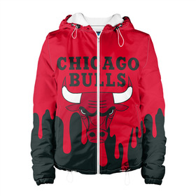 Женская куртка 3D с принтом Chicago Bulls. в городе Новоалтайск, ткань верха — 100% полиэстер, подклад — флис | прямой крой, подол и капюшон оформлены резинкой с фиксаторами, два кармана без застежек по бокам, один большой потайной карман на груди. Карман на груди застегивается на липучку | 23 | air jordan | bulls | chicago bulls | jordan | michael jordan | nba | paris saint germain | psg | red | sport | быки | джордан | майкл джордан | псж | спорт | чикаго буллс