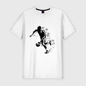 Мужская футболка хлопок Slim с принтом MICHAEL JORDAN  (Z) в городе Новоалтайск, 92% хлопок, 8% лайкра | приталенный силуэт, круглый вырез ворота, длина до линии бедра, короткий рукав | Тематика изображения на принте: 23 | bulls | chicago bulls | jordan | logo | michael jordan | nba | paris saint germain | psg | red | sport | быки | джордан | лого | майкл джордан | псж | спорт | чикаго буллс