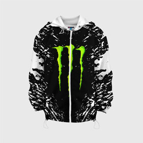 Детская куртка 3D с принтом MONSTER ENERGY в городе Новоалтайск, 100% полиэстер | застежка — молния, подол и капюшон оформлены резинкой с фиксаторами, по бокам — два кармана без застежек, один потайной карман на груди, плотность верхнего слоя — 90 г/м2; плотность флисового подклада — 260 г/м2 | black monster | bmx | claw | cybersport | energy | monster | monster energy | moto | motocross | race | sport | киберспорт | когти | монстер энерджи | монстр | мото | мотокросс | ралли | скейтбординг | спорт | энергия