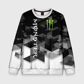 Детский свитшот 3D с принтом MONSTER ENERGY в городе Новоалтайск, 100% полиэстер | свободная посадка, прямой крой, мягкая тканевая резинка на рукавах и понизу свитшота | black monster | bmx | claw | cybersport | energy | monster | monster energy | moto | motocross | race | sport | киберспорт | когти | монстер энерджи | монстр | мото | мотокросс | ралли | скейтбординг | спорт | энергия