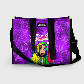 Сумка-шоппер 3D с принтом Такеши 6ix9ine в городе Новоалтайск, 100% полиэстер | застегивается на металлическую кнопку; внутренний карман застегивается на молнию. Стенки укреплены специальным мягким материалом, чтобы защитить содержимое от несильных ударов
 | daniel hernandez | dummy boy | foreign music | foreign rap | gooba | gummo | hernandez | hip hop | rap | rapper | rapper takeshi 6ix9ine | tekashi | даниэль эрнандес | зарубежная музыка | зарубежный реп | реп | репер | репе