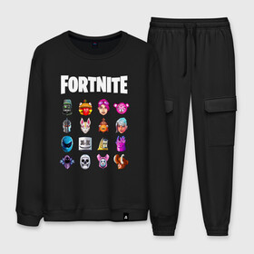 Мужской костюм хлопок с принтом FORTNITE в городе Новоалтайск, 100% хлопок | на свитшоте круглая горловина, мягкая резинка по низу. Брюки заужены к низу, на них два вида карманов: два “обычных” по бокам и два объемных, с клапанами, расположенные ниже линии бедра. Брюки с мягкой трикотажной резинкой на поясе и по низу штанин. В поясе для дополнительного комфорта — широкие завязки | fortnite | fortnite 2 | fortnite battle royale | fortnite mobile | marshmello | маршмелло. | маршмело | фортнайт