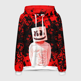 Мужская толстовка 3D с принтом Fortnite Marshmello в городе Новоалтайск, 100% полиэстер | двухслойный капюшон со шнурком для регулировки, мягкие манжеты на рукавах и по низу толстовки, спереди карман-кенгуру с мягким внутренним слоем. | Тематика изображения на принте: archetype | fortnite | fortnite x | game | ikonik | marshmello | raven | архетип | ворон | игра | иконик | маршмелло | фортнайт
