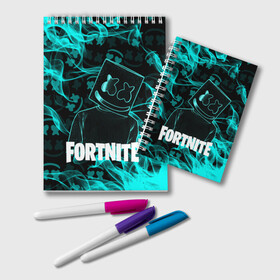 Блокнот с принтом Fortnite Marshmello в городе Новоалтайск, 100% бумага | 48 листов, плотность листов — 60 г/м2, плотность картонной обложки — 250 г/м2. Листы скреплены удобной пружинной спиралью. Цвет линий — светло-серый
 | Тематика изображения на принте: archetype | fortnite | fortnite x | game | ikonik | marshmello | raven | архетип | ворон | игра | иконик | маршмелло | фортнайт
