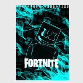 Скетчбук с принтом Fortnite Marshmello в городе Новоалтайск, 100% бумага
 | 48 листов, плотность листов — 100 г/м2, плотность картонной обложки — 250 г/м2. Листы скреплены сверху удобной пружинной спиралью | Тематика изображения на принте: archetype | fortnite | fortnite x | game | ikonik | marshmello | raven | архетип | ворон | игра | иконик | маршмелло | фортнайт