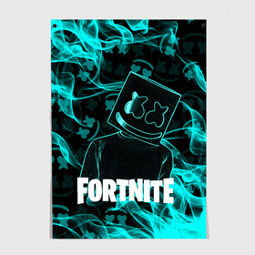 Постер с принтом Fortnite Marshmello. в городе Новоалтайск, 100% бумага
 | бумага, плотность 150 мг. Матовая, но за счет высокого коэффициента гладкости имеет небольшой блеск и дает на свету блики, но в отличии от глянцевой бумаги не покрыта лаком | archetype | fortnite | fortnite x | game | ikonik | marshmello | raven | архетип | ворон | игра | иконик | маршмелло | фортнайт