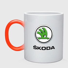 Кружка хамелеон с принтом SKODA. в городе Новоалтайск, керамика | меняет цвет при нагревании, емкость 330 мл | Тематика изображения на принте: abstract | auto | brand | car | geometry | skoda | sport | texture | абстракция | авто | автомобильные | бренд | геометрия | классика | машины | модные | спорт | стиль | текстура | шкода