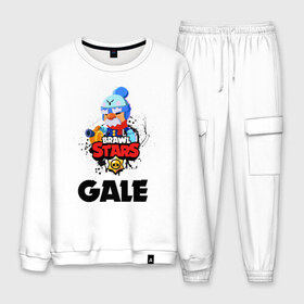 Мужской костюм хлопок с принтом BRAWL STARS GALE в городе Новоалтайск, 100% хлопок | на свитшоте круглая горловина, мягкая резинка по низу. Брюки заужены к низу, на них два вида карманов: два “обычных” по бокам и два объемных, с клапанами, расположенные ниже линии бедра. Брюки с мягкой трикотажной резинкой на поясе и по низу штанин. В поясе для дополнительного комфорта — широкие завязки | 8 bit | brawl stars | crow | gale | leon | leon shark | max | mecha | mecha crow | mr.p | sally leon | shark | tara | virus 8 bit | werewolf leon | акула | берли | бравл старс | ворон | макс | оборотень