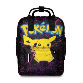Женский рюкзак 3D с принтом Pikachu в городе Новоалтайск, 100% полиэстер | лямки с регулируемой длиной, сверху ручки, чтобы рюкзак нести как сумку. Основное отделение закрывается на молнию, как и внешний карман. Внутри два дополнительных кармана, один из которых закрывается на молнию. По бокам два дополнительных кармашка, куда поместится маленькая бутылочка
 | Тематика изображения на принте: anime | pikachu | pokemon | pokemon logo | аниме | анимэ | пика | пикачу | покемон | покемон постер | эш и пикачу | эш кетчум | япония | японский
