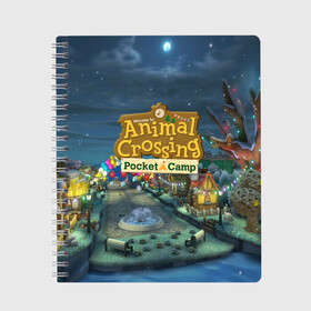 Тетрадь с принтом ANIMAL CROSSING в городе Новоалтайск, 100% бумага | 48 листов, плотность листов — 60 г/м2, плотность картонной обложки — 250 г/м2. Листы скреплены сбоку удобной пружинной спиралью. Уголки страниц и обложки скругленные. Цвет линий — светло-серый
 | animal crossing:new horizons | game | nintendo | анимал кроссинг | животные | звери | игра | нинтендо | пересечение животных