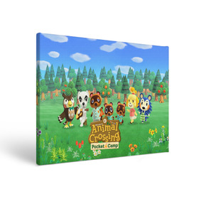 Холст прямоугольный с принтом ANIMAL CROSSING в городе Новоалтайск, 100% ПВХ |  | animal crossing:new horizons | game | nintendo | анимал кроссинг | животные | звери | игра | нинтендо | пересечение животных