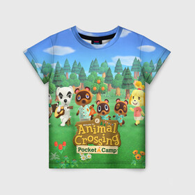 Детская футболка 3D с принтом ANIMAL CROSSING в городе Новоалтайск, 100% гипоаллергенный полиэфир | прямой крой, круглый вырез горловины, длина до линии бедер, чуть спущенное плечо, ткань немного тянется | animal crossing:new horizons | game | nintendo | анимал кроссинг | животные | звери | игра | нинтендо | пересечение животных