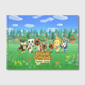 Альбом для рисования с принтом ANIMAL CROSSING в городе Новоалтайск, 100% бумага
 | матовая бумага, плотность 200 мг. | animal crossing:new horizons | game | nintendo | анимал кроссинг | животные | звери | игра | нинтендо | пересечение животных
