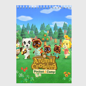 Скетчбук с принтом ANIMAL CROSSING в городе Новоалтайск, 100% бумага
 | 48 листов, плотность листов — 100 г/м2, плотность картонной обложки — 250 г/м2. Листы скреплены сверху удобной пружинной спиралью | animal crossing:new horizons | game | nintendo | анимал кроссинг | животные | звери | игра | нинтендо | пересечение животных