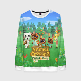 Женский свитшот 3D с принтом ANIMAL CROSSING в городе Новоалтайск, 100% полиэстер с мягким внутренним слоем | круглый вырез горловины, мягкая резинка на манжетах и поясе, свободная посадка по фигуре | animal crossing:new horizons | game | nintendo | анимал кроссинг | животные | звери | игра | нинтендо | пересечение животных