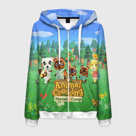Мужская толстовка 3D на молнии с принтом ANIMAL CROSSING в городе Новоалтайск, 100% полиэстер | длина до линии бедра, манжеты и пояс оформлены мягкой тканевой резинкой, двухслойный капюшон со шнурком для регулировки, спереди молния, по бокам два кармана | animal crossing:new horizons | game | nintendo | анимал кроссинг | животные | звери | игра | нинтендо | пересечение животных