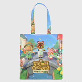 Шоппер 3D с принтом ANIMAL CROSSING в городе Новоалтайск, 100% полиэстер | Плотность: 200 г/м2; Размер: 34×35 см; Высота лямок: 30 см | animal crossing:new horizons | game | nintendo | анимал кроссинг | животные | звери | игра | нинтендо | пересечение животных