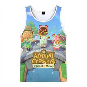 Мужская майка 3D с принтом ANIMAL CROSSING в городе Новоалтайск, 100% полиэстер | круглая горловина, приталенный силуэт, длина до линии бедра. Пройма и горловина окантованы тонкой бейкой | animal crossing:new horizons | game | nintendo | анимал кроссинг | животные | звери | игра | нинтендо | пересечение животных