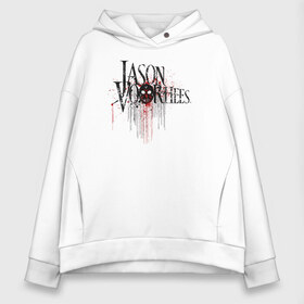 Женское худи Oversize хлопок с принтом Jason Voorhees в городе Новоалтайск, френч-терри — 70% хлопок, 30% полиэстер. Мягкий теплый начес внутри —100% хлопок | боковые карманы, эластичные манжеты и нижняя кромка, капюшон на магнитной кнопке | friday the 13th | jason voorhees | mask | vdosadir | джейсон вурхиз | маркус ниспель | маска | пятница 13 е