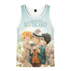 Мужская майка 3D с принтом The Promised Neverland в городе Новоалтайск, 100% полиэстер | круглая горловина, приталенный силуэт, длина до линии бедра. Пройма и горловина окантованы тонкой бейкой | Тематика изображения на принте: anime | emma | mango | the promised neverland | yakusoku no neverland | аниме | манга | обещанная страна грёз | обещанный неверленд