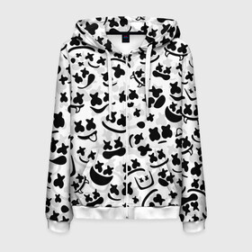 Мужская толстовка 3D на молнии с принтом MARSHMELLO FACE в городе Новоалтайск, 100% полиэстер | длина до линии бедра, манжеты и пояс оформлены мягкой тканевой резинкой, двухслойный капюшон со шнурком для регулировки, спереди молния, по бокам два кармана | deadmau5 | fortnite | fortnite 2 | fortnite x маршмелло | ikonik | marshmello | ninja | ninja streamer | raven | travis scott | ворон | иконик | ниндзя | пили | рейвен | трэвис скотт | фортнайт
