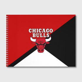 Альбом для рисования с принтом CHICAGO BULLS в городе Новоалтайск, 100% бумага
 | матовая бумага, плотность 200 мг. | Тематика изображения на принте: bulls | chicago | chicago bulls | nba | red bulls | usa | америка | быки | нба | сша | чикаго буллс