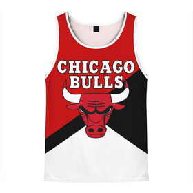Мужская майка 3D с принтом CHICAGO BULLS в городе Новоалтайск, 100% полиэстер | круглая горловина, приталенный силуэт, длина до линии бедра. Пройма и горловина окантованы тонкой бейкой | Тематика изображения на принте: bulls | chicago | chicago bulls | nba | red bulls | usa | америка | быки | нба | сша | чикаго буллс