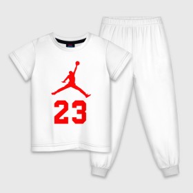Детская пижама хлопок с принтом MICHAEL JORDAN в городе Новоалтайск, 100% хлопок |  брюки и футболка прямого кроя, без карманов, на брюках мягкая резинка на поясе и по низу штанин
 | Тематика изображения на принте: chicago bulls | michael jordan | баскетбол | джордан | лучший | последний танец (the last dance) | сезон