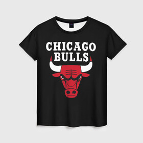 Женская футболка 3D с принтом CHICAGO BULLS в городе Новоалтайск, 100% полиэфир ( синтетическое хлопкоподобное полотно) | прямой крой, круглый вырез горловины, длина до линии бедер | bulls | chicago | chicago bulls | nba | red bulls | usa | америка | быки | нба | сша | чикаго буллс