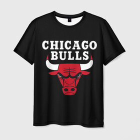 Мужская футболка 3D с принтом CHICAGO BULLS в городе Новоалтайск, 100% полиэфир | прямой крой, круглый вырез горловины, длина до линии бедер | bulls | chicago | chicago bulls | nba | red bulls | usa | америка | быки | нба | сша | чикаго буллс