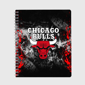 Тетрадь с принтом CHICAGO BULLS в городе Новоалтайск, 100% бумага | 48 листов, плотность листов — 60 г/м2, плотность картонной обложки — 250 г/м2. Листы скреплены сбоку удобной пружинной спиралью. Уголки страниц и обложки скругленные. Цвет линий — светло-серый
 | Тематика изображения на принте: bulls | chicago | chicago bulls | nba | red bulls | usa | америка | быки | нба | сша | чикаго буллс