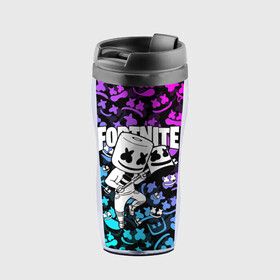 Термокружка-непроливайка с принтом FORTNITE x MARSHMELLO в городе Новоалтайск, внутренняя часть — пищевой пластик, наружная часть — прозрачный пластик, между ними — полиграфическая вставка с рисунком | объем — 350 мл, герметичная крышка | Тематика изображения на принте: deadmau5 | fortnite | fortnite 2 | fortnite x маршмелло | ikonik | marshmello | ninja | ninja streamer | raven | travis scott | ворон | иконик | ниндзя | пили | рейвен | трэвис скотт | фортнайт