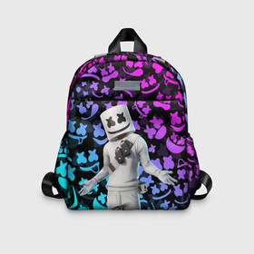 Детский рюкзак 3D с принтом FORTNITE x MARSHMELLO в городе Новоалтайск, 100% полиэстер | лямки с регулируемой длиной, сверху петелька, чтобы рюкзак можно было повесить на вешалку. Основное отделение закрывается на молнию, как и внешний карман. Внутри дополнительный карман. По бокам два дополнительных кармашка | Тематика изображения на принте: deadmau5 | fortnite | fortnite 2 | fortnite x маршмелло | ikonik | marshmello | ninja | ninja streamer | raven | travis scott | ворон | иконик | ниндзя | пили | рейвен | трэвис скотт | фортнайт
