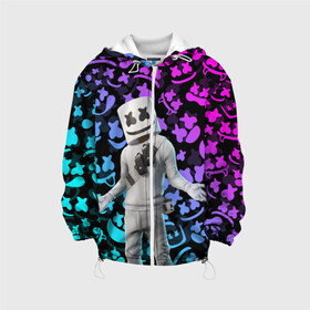 Детская куртка 3D с принтом FORTNITE x MARSHMELLO в городе Новоалтайск, 100% полиэстер | застежка — молния, подол и капюшон оформлены резинкой с фиксаторами, по бокам — два кармана без застежек, один потайной карман на груди, плотность верхнего слоя — 90 г/м2; плотность флисового подклада — 260 г/м2 | Тематика изображения на принте: deadmau5 | fortnite | fortnite 2 | fortnite x маршмелло | ikonik | marshmello | ninja | ninja streamer | raven | travis scott | ворон | иконик | ниндзя | пили | рейвен | трэвис скотт | фортнайт