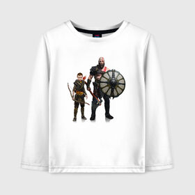 Детский лонгслив хлопок с принтом GOD OF WAR в городе Новоалтайск, 100% хлопок | круглый вырез горловины, полуприлегающий силуэт, длина до линии бедер | ascension | betrayal | chains of olympus | cratos | ghost of sparta | god of war | hack and slash | kratos | бог войны | кратос