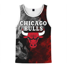 Мужская майка 3D с принтом CHICAGO BULLS в городе Новоалтайск, 100% полиэстер | круглая горловина, приталенный силуэт, длина до линии бедра. Пройма и горловина окантованы тонкой бейкой | Тематика изображения на принте: bulls | chicago | chicago bulls | nba | red bulls | usa | америка | быки | нба | сша | чикаго буллс